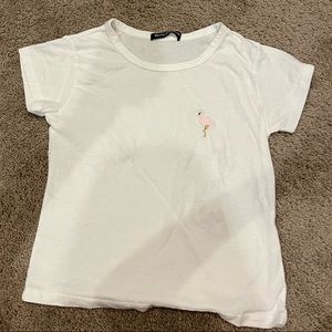 Baby tee - embroidered flamingo, Brandy Melville